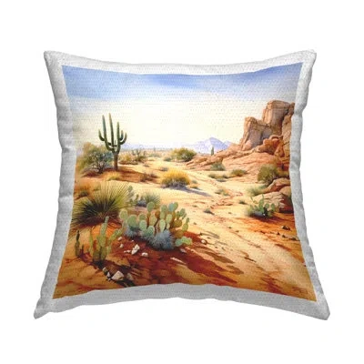 Stupell Industries Arid Canyon Path Outdoor Printed Pillow By Rb In Tan