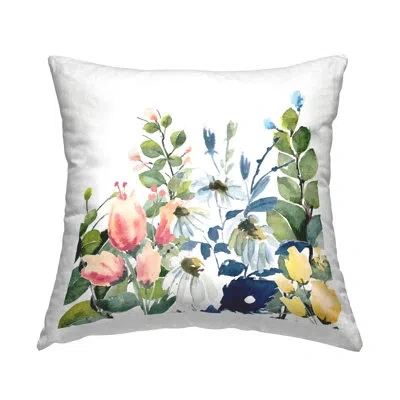 Stupell Industries Assorted Spring Blooms Decorative Printed Throw Pillow By Kim Allen In White