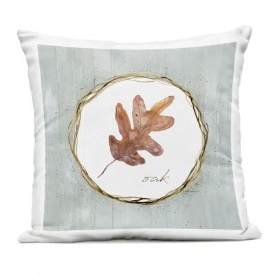 Stupell Industries Atmospheric Reading Ghost Outdoor Printed Pillow, Design By Lsr Design Studio In Gray Autumn Memories Oak Leaf
