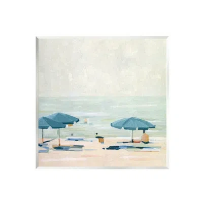 Stupell Industries Au-415-giclee Abstract Beach Umbrellas On Shore By Emma Scarvey In Mdf