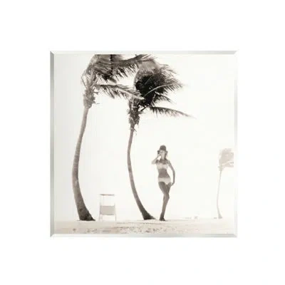 Stupell Industries Au-476-giclee White Bikini Windblown Beach By Graffi*tee Studios Photograph In Mdf