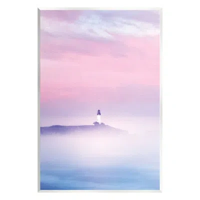 Stupell Industries Au-531-giclee Foggy Pink & Purple Lighthouse Sky By Dennis Frates Photograph In Mdf