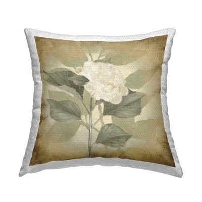 Stupell Industries Aubergine Hydrangea Impression Outdoor Printed Pillow By Lanie Loreth In Tan