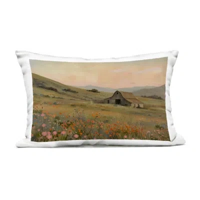 Stupell Industries Autumn Barn Pastoral View Outdoor Printed Pillow, Design By Arlington Prints In Green