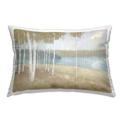 Stupell Industries Autumn Trees By Lake Decorative Printed Throw Pillow Design By Wellington Studio In Tan