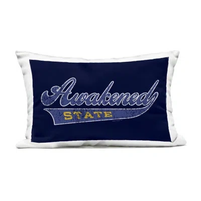 Stupell Industries Awakened State Varsity Design By Higher Learning/life Is High Outdoor Printed Pillow In Blue