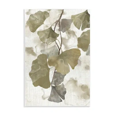 Stupell Industries Ba-243-wood Rustic Ginkgo Leaves By Nan In Tan