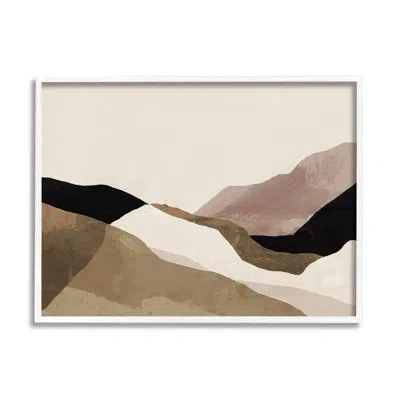 Stupell Industries Ba-256-framed Abstract Desert Dunes Collage In Coastal White Framed Giclee