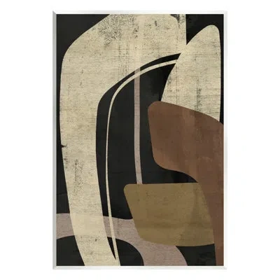 Stupell Industries Ba-259-wood Boomerang Shape Abstraction By Victoria Barnes In Black