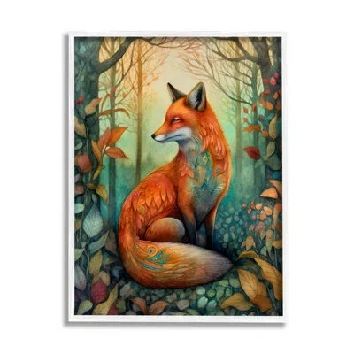 Stupell Industries Ba-425-wood Vibrant Fox In Forest Foliage By The Dutch Lady No Frame Print On Wood In Black;green;red;multi-color