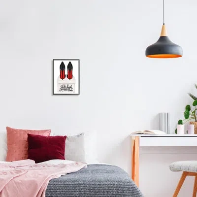 Stupell Industries Ba-712-framed Heels High Standards Higher By Amanda Greenwood Single Picture Frame Print On Canvas In Midnight Black Framed Giclee