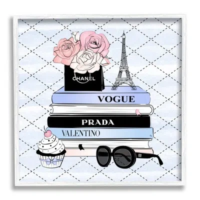 Stupell Industries Ba-727-framed Glam Parisian Patterned By Martina Pavlova In Coastal White Framed Giclee
