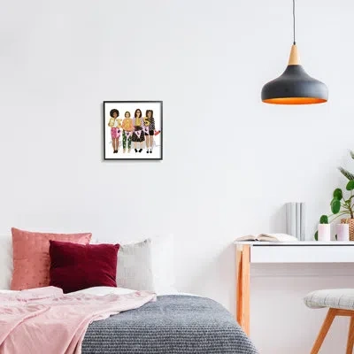 Stupell Industries Ba-742-framed " Girls Rule Inspirational " By Saba Rauf In Black