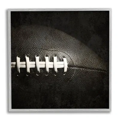 Stupell Industries Ba-900-framed Football Close Up Photography By Kim Allen Single Picture Frame Print On Canvas In Farmhouse Gray Framed Giclee