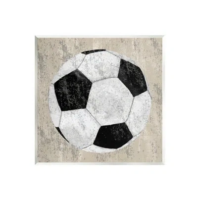 Stupell Industries Ba-907-wood Rustic Sports Soccer Ball In Beige