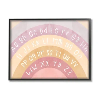 Stupell Industries Ba-951-framed Alphabet On Muted Arches In Midnight Black Framed Giclee