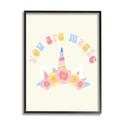 Stupell Industries Ba-954-framed Fun You Are Magic Phrase By Lil' Rue Single Picture Frame Print On Canvas In Midnight Black Framed Giclee