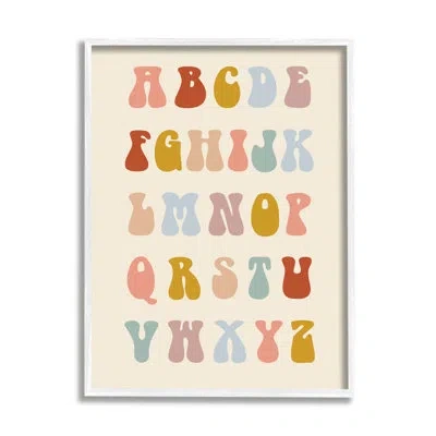Stupell Industries Ba-955-framed Vintage Alphabet Letters By Lil' Rue Single Picture Frame Print On Canvas In Coastal White Framed Giclee