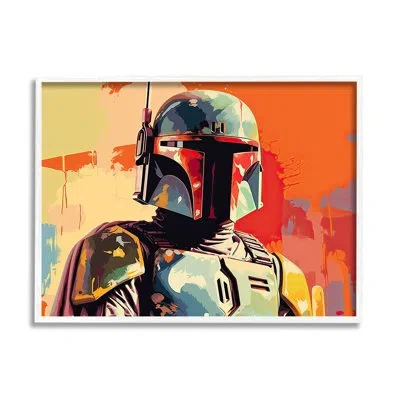Stupell Industries Ba-979-framed Pop Culture Sci-fi Man By Birch&ink Single Picture Frame Print On Canvas In Coastal White Framed Giclee