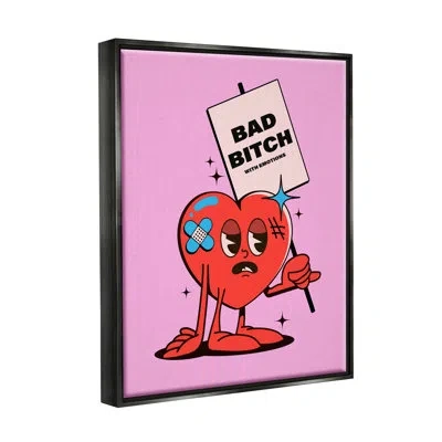 Stupell Industries Bad B*tch Emotional Heart Floater Frame By House Of Lulu In Jet Black Floater Frame