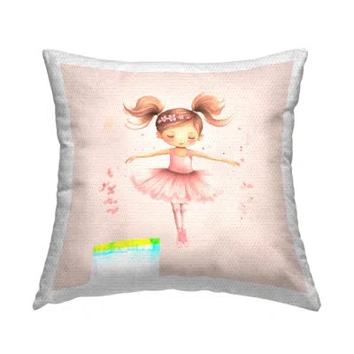Stupell Industries Ballerina Dancer Girl Outdoor Printed Pillow By Andrea Haase In Pink