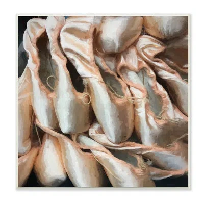 Stupell Industries Ballet Slippers Dancer Pointe Shoes Painting Wall Plaque Art By Graffitee Studios In Gray;pink
