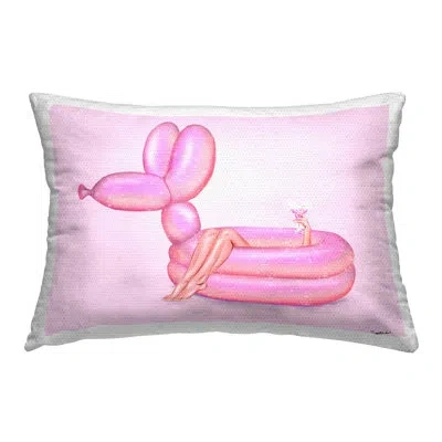 Stupell Industries Balloon Swimming Pool  Outdoor Printed Pillow By Ziwei Li In Pink