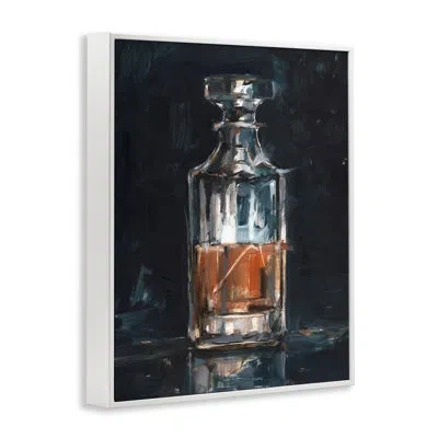 Stupell Industries Bar Whiskey Decanter Art By Ethan Harper In Coastal White Framed Giclee