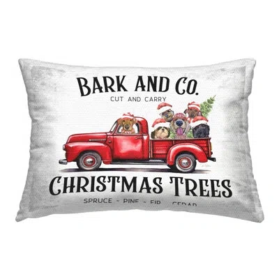 Stupell Industries Bark & Co Christmas Truck Outdoor Printed Pillow By Lee Keller In Red