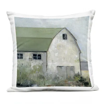 Stupell Industries Barn View With Green Roof Design By Sally Swatland Outdoor Printed Pillow