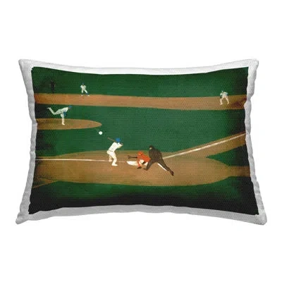 Stupell Industries Baseball Field View Outdoor Printed Pillow By Daphne Polselli In Green