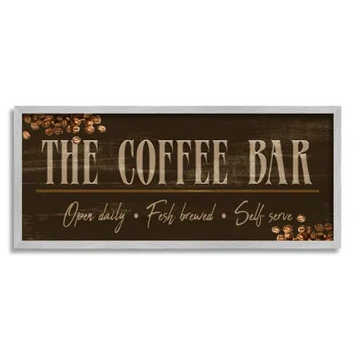 Stupell Industries Bb-009-framed Rustic Coffee Bar Sign By Kim Allen Single Picture Frame Print On Canvas In Farmhouse Gray Framed Giclee