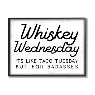 Stupell Industries Bb-020-framed Rustic Whiskey Wednesday By Lil' Rue Single Picture Frame Print On Canvas In Midnight Black Framed Giclee