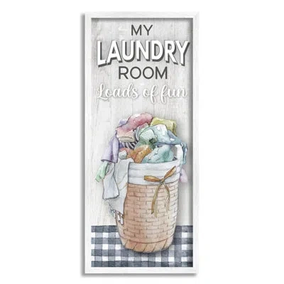 Stupell Industries Bb-028-framed Laundry Room With Plaid By Conrad Knutsen Single Picture Frame Print On Canvas In Coastal White Framed Giclee