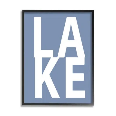 Stupell Industries Bb-581-framed Lake House Text By Jamie Macdowell Single Picture Frame Print On Canvas In Midnight Black Framed Giclee