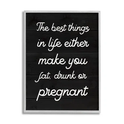Stupell Industries Bb-616-framed Funny Best Things In Life By Lil' Rue Single Picture Frame Print On Canvas In Farmhouse Gray Framed Giclee