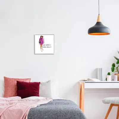 Stupell Industries Bb-638-framed Potential Is Limitless Woman By Saba Rauf Single Picture Frame Print On Canvas In Coastal White Framed Giclee