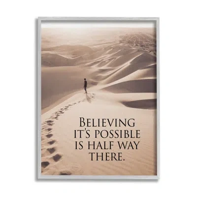 Stupell Industries Bb-645-framed Motivational Believe It's Possible By Steve Hunziker Single Picture Frame Print On Can In Farmhouse Gray Framed Giclee