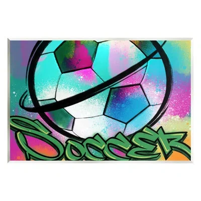 Stupell Industries Bb-724-wood Urban Sports Soccer Ball On Mdf By Marcus Prime Print In Multi-color