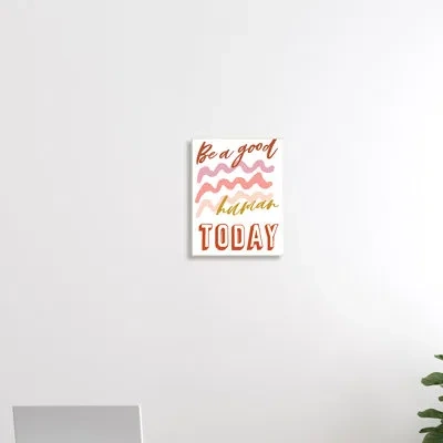 Stupell Industries Be A Good Human Phrase Pink Wave Pattern - Textual Art In Wall Plaque