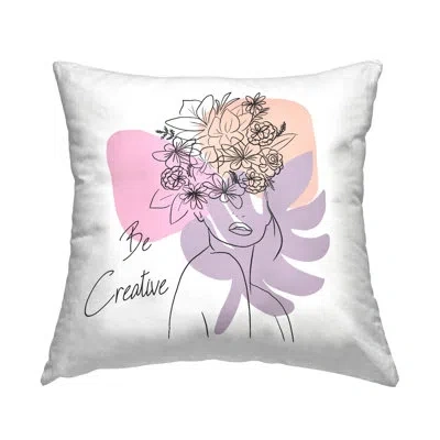 Stupell Industries Be Creative Portrait Decorative Printed Throw Pillow Design By Chen Alyesh In Purple