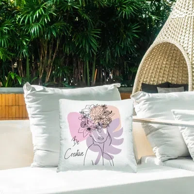 Stupell Industries Be Creative Portrait Printed Outdoor Throw Pillow Design By Chen Alyesh In Purple