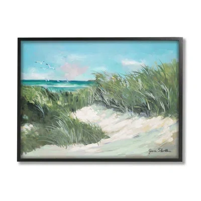 Stupell Industries Beach Grass Painting By Jane Slivka In Midnight Black Framed Giclee