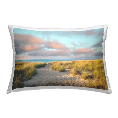 Stupell Industries Beach Stepping Path Decorative Printed Throw Pillow By Brooke T. Ryan In Blue