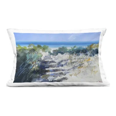 Stupell Industries Beach Steps In Robe Decorative Printed Throw Pillow, Design By Craig Trewin Penny, 14 X 7 X 20 In Blue