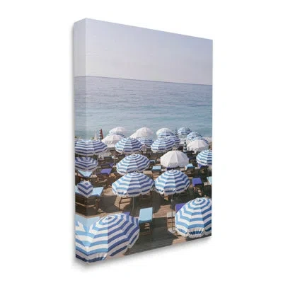 Stupell Industries Beach Umbrellas Clear Summer Sky Canvas Wall Art By Carina Okula In Blue