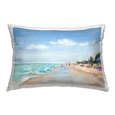Stupell Industries Beach Vacation Shore Outdoor Printed Pillow By Christine Reichow In Blue
