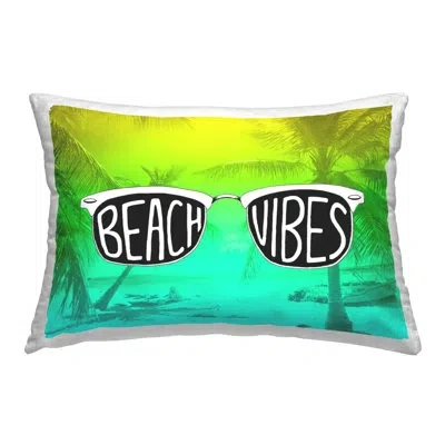 Stupell Industries Beach Vibes Sunglasses Decorative Printed Throw Pillow Design By Emily Navas In Blue