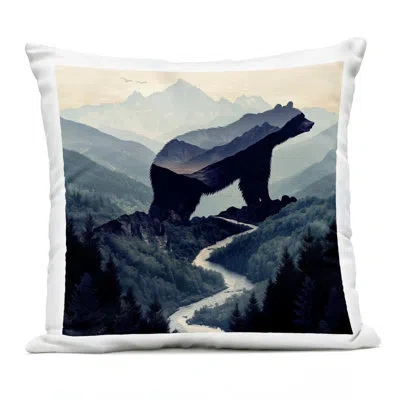 Stupell Industries Bear Rock Silhouette Outdoor Printed Pillow Design By Jim Baldwin In Beige