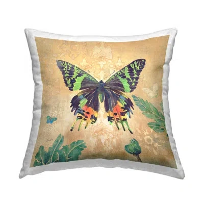 Stupell Industries Beautiful Butterfly Botanical Pattern Printed Throw Pillow Design By Evelia Designs